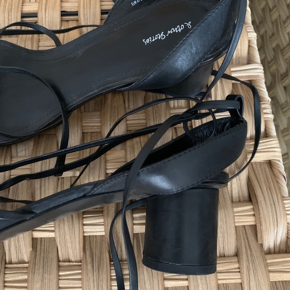 & Other Stories Strappy Round Heel Leather Sandals Size 10 - Picture 7 of 8